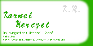 kornel merczel business card